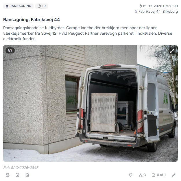 Hændelse med vedhæftede mediefiler